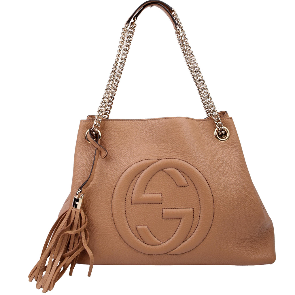 Gucci 536196 Soho Chain Tote Newer Tan