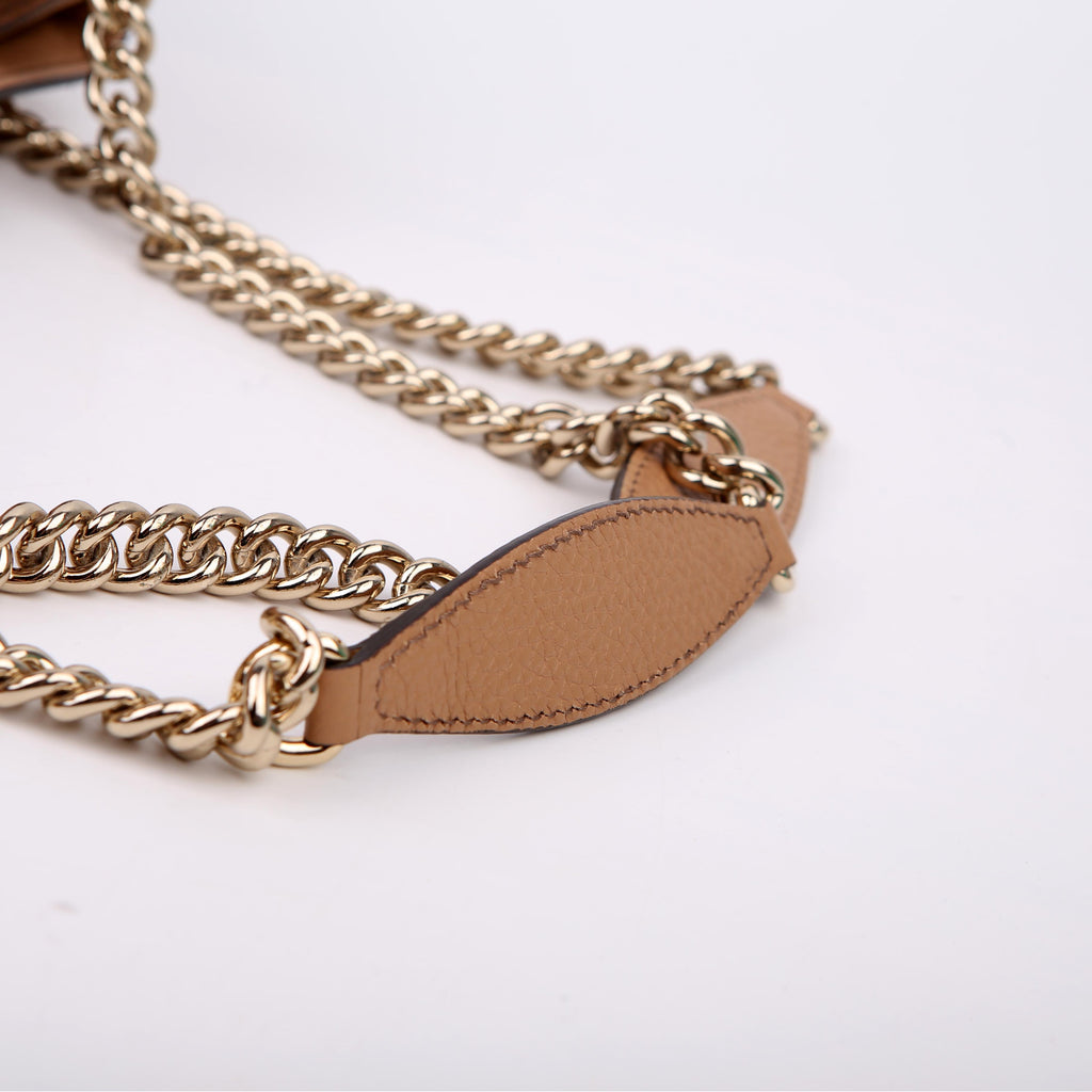 Gucci 536196 Soho Chain Tote Newer Tan