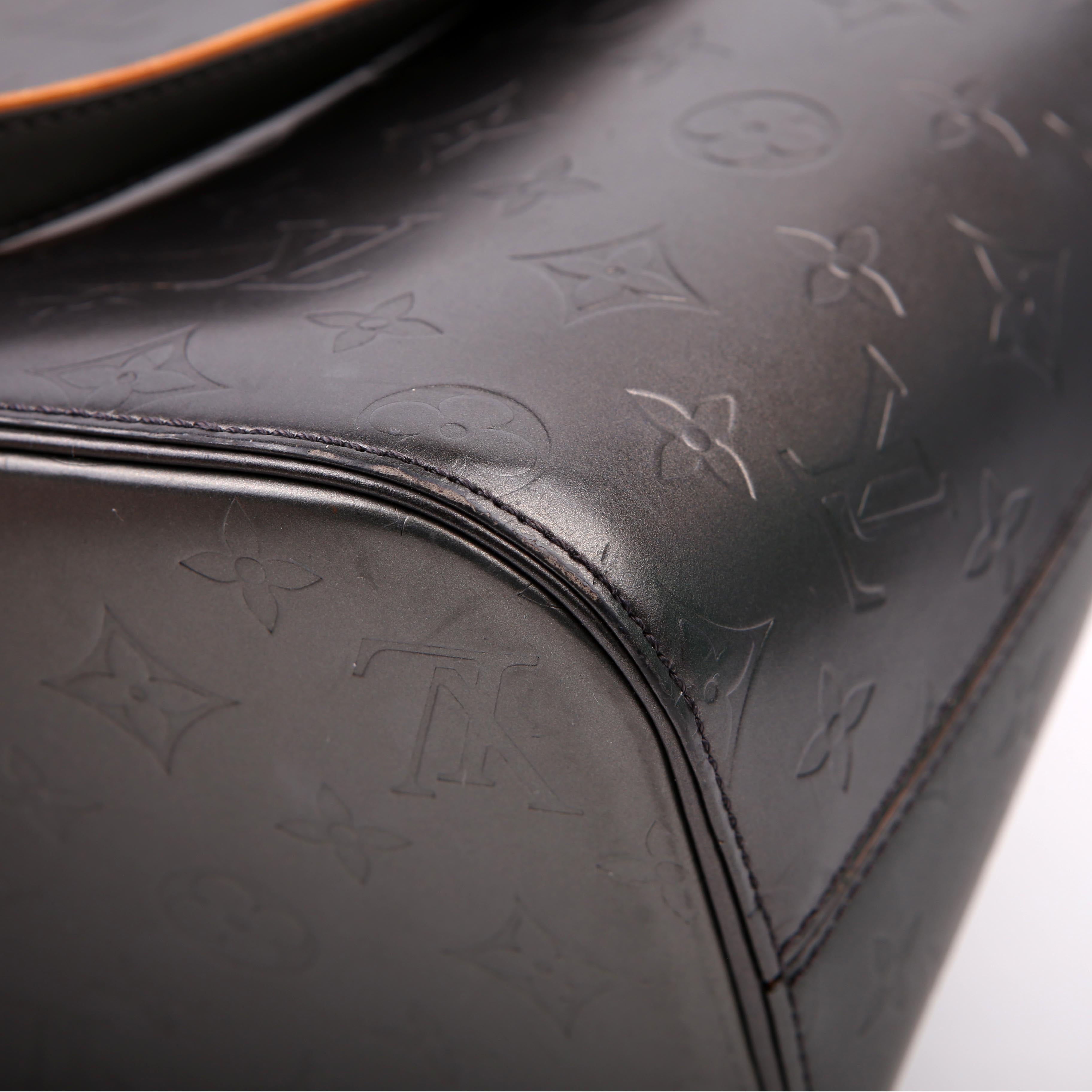Stockton Monogram Matte Leather Grey