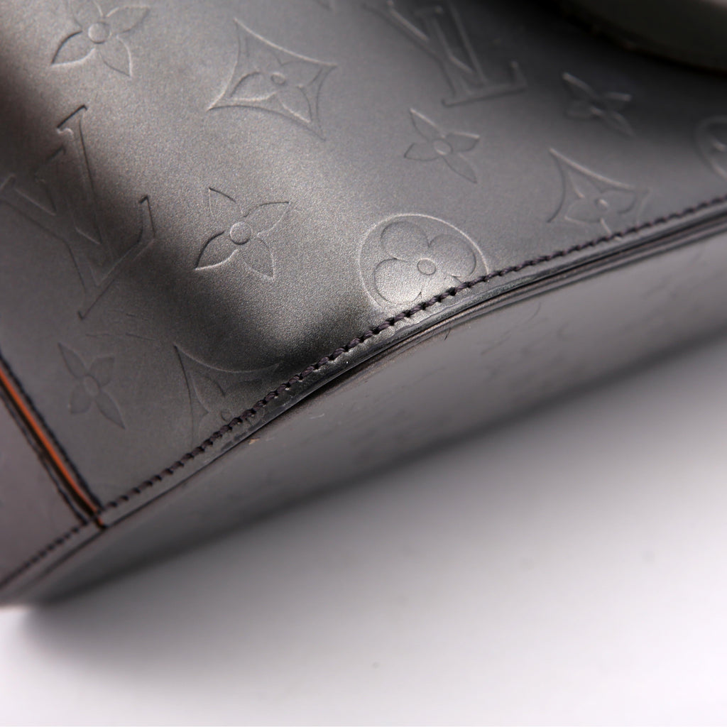 Stockton Monogram Matte Leather Grey