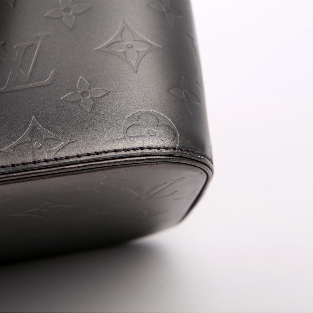 Stockton Monogram Matte Leather Grey