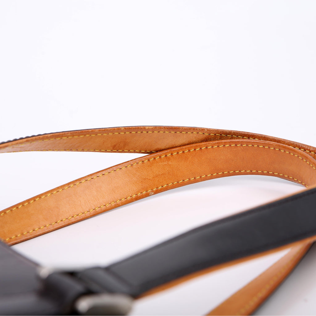 Stockton Monogram Matte Leather Grey