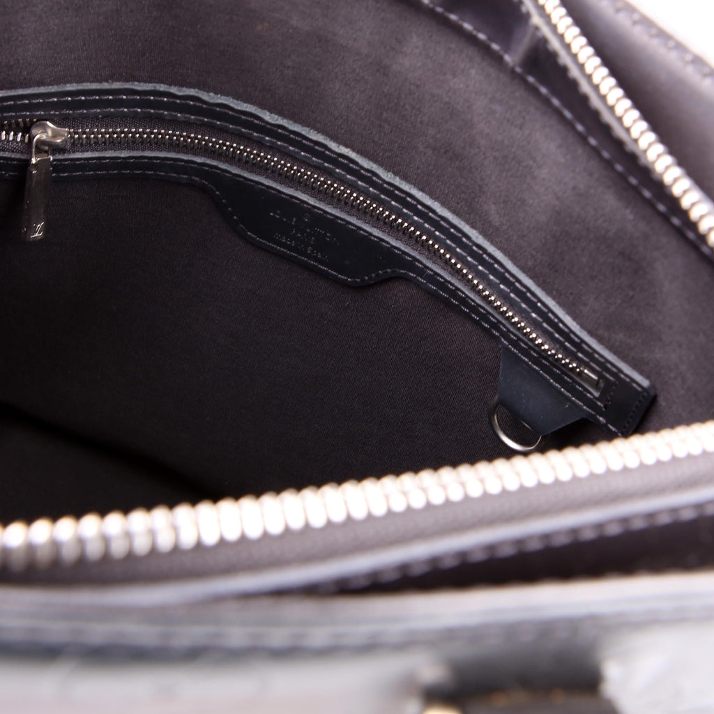 Stockton Monogram Matte Leather Grey
