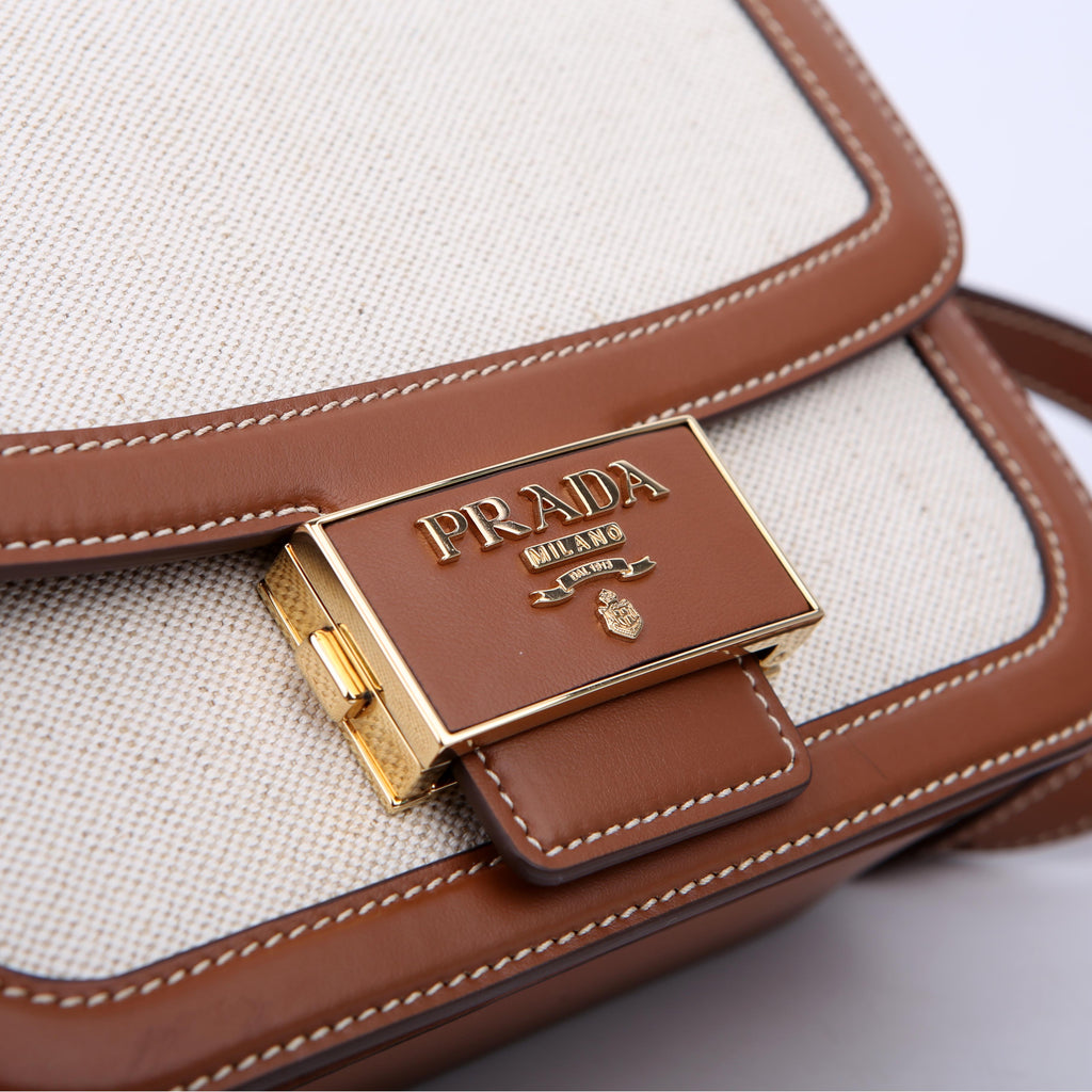 Embleme Crossbody Leather/Canvas