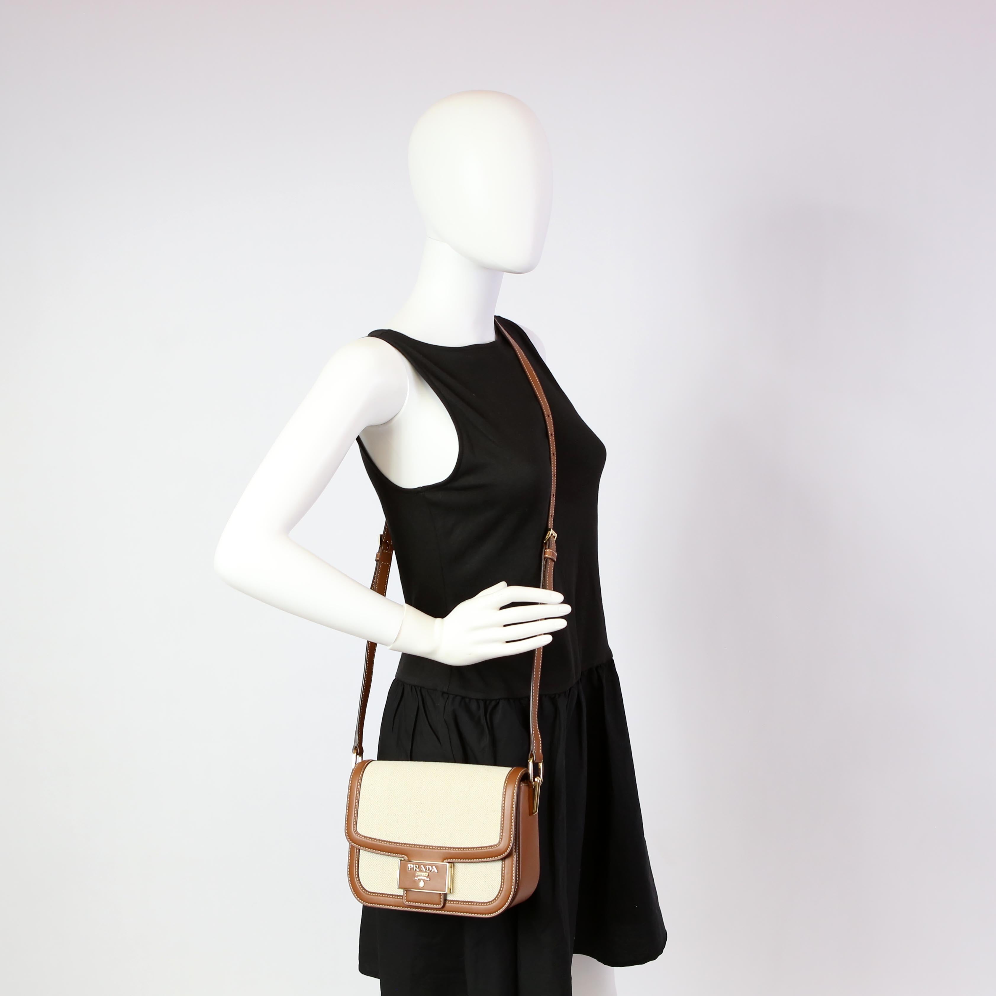 Embleme Crossbody Leather/Canvas