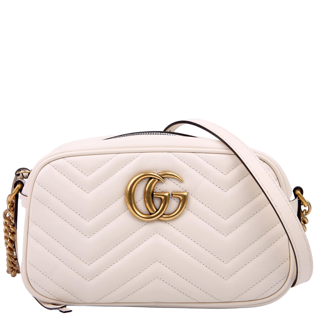 447632 Marmont Small Leather Camera White
