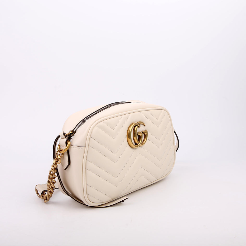 447632 Marmont Small Leather Camera White