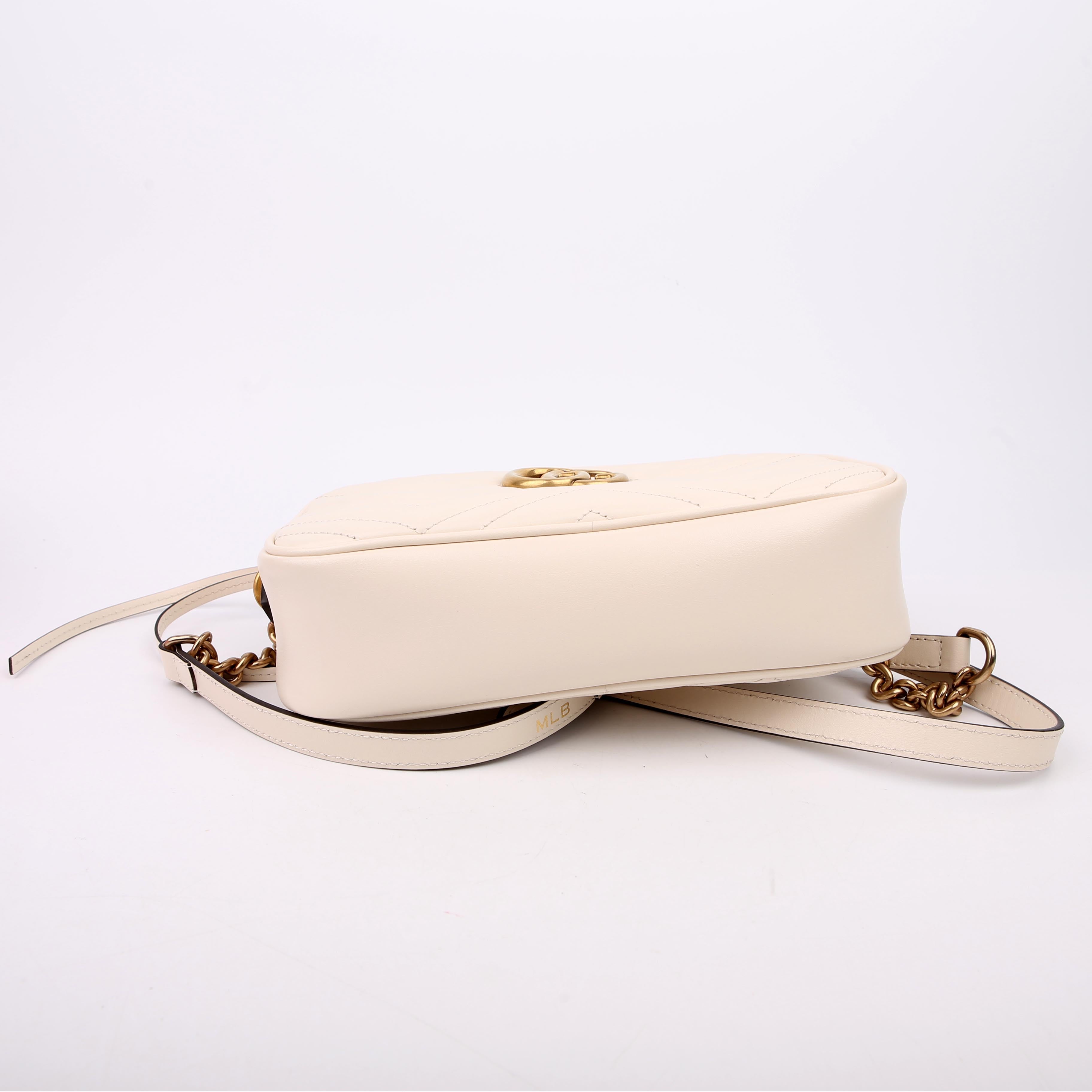 447632 Marmont Small Leather Camera White