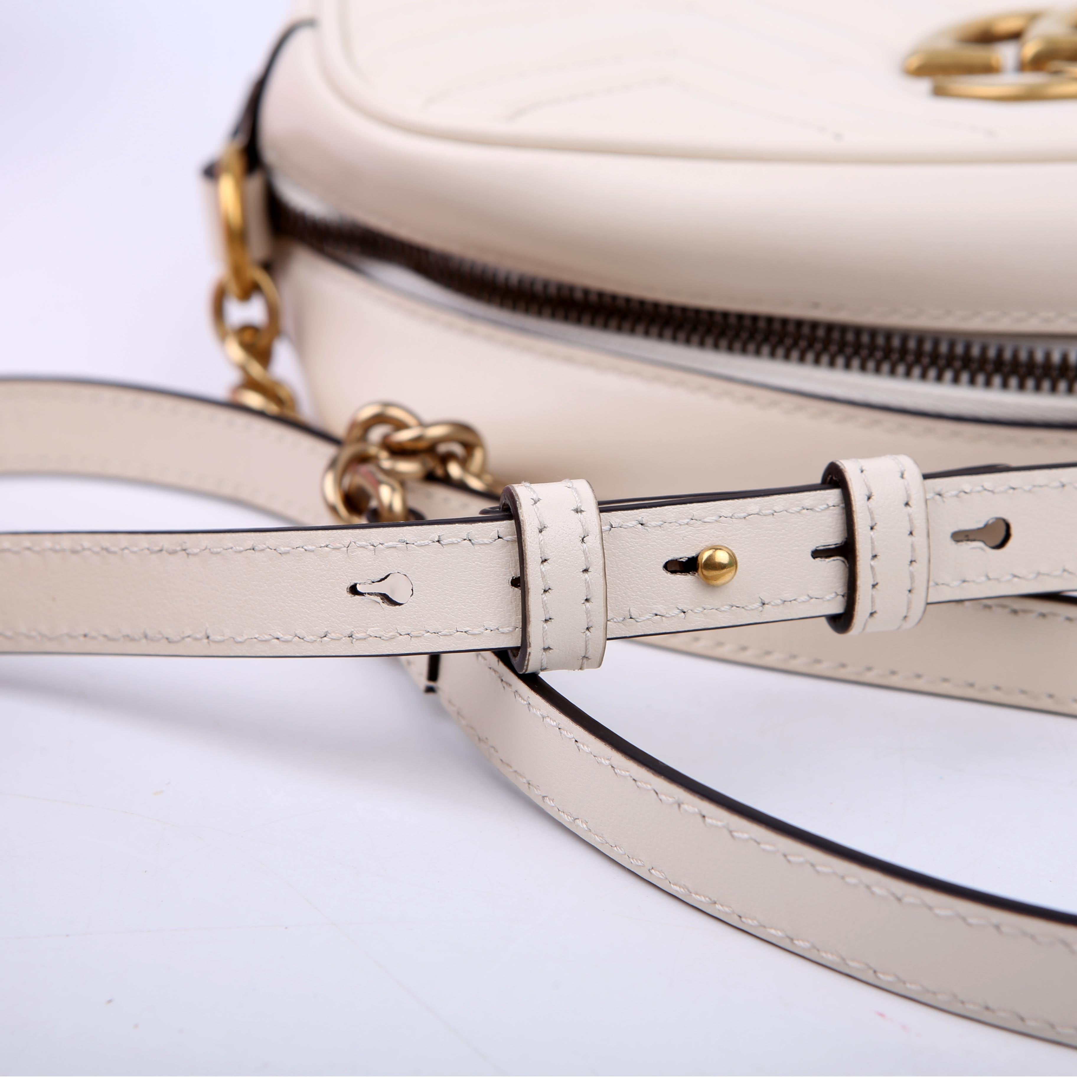 447632 Marmont Small Leather Camera White