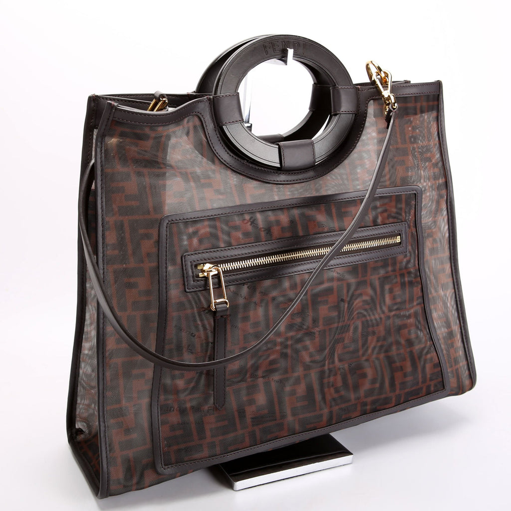8BH360 FF Mesh Runaway Shopper Medium Brown