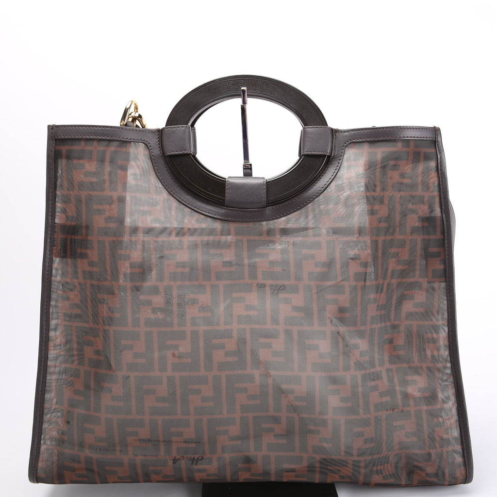 8BH360 FF Mesh Runaway Shopper Medium Brown