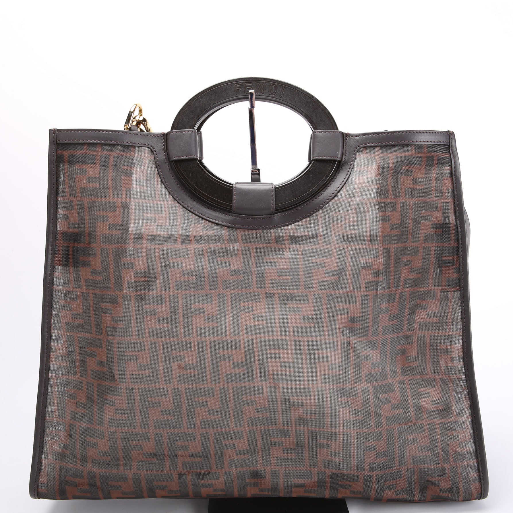 8BH360 FF Mesh Runaway Shopper Medium Brown