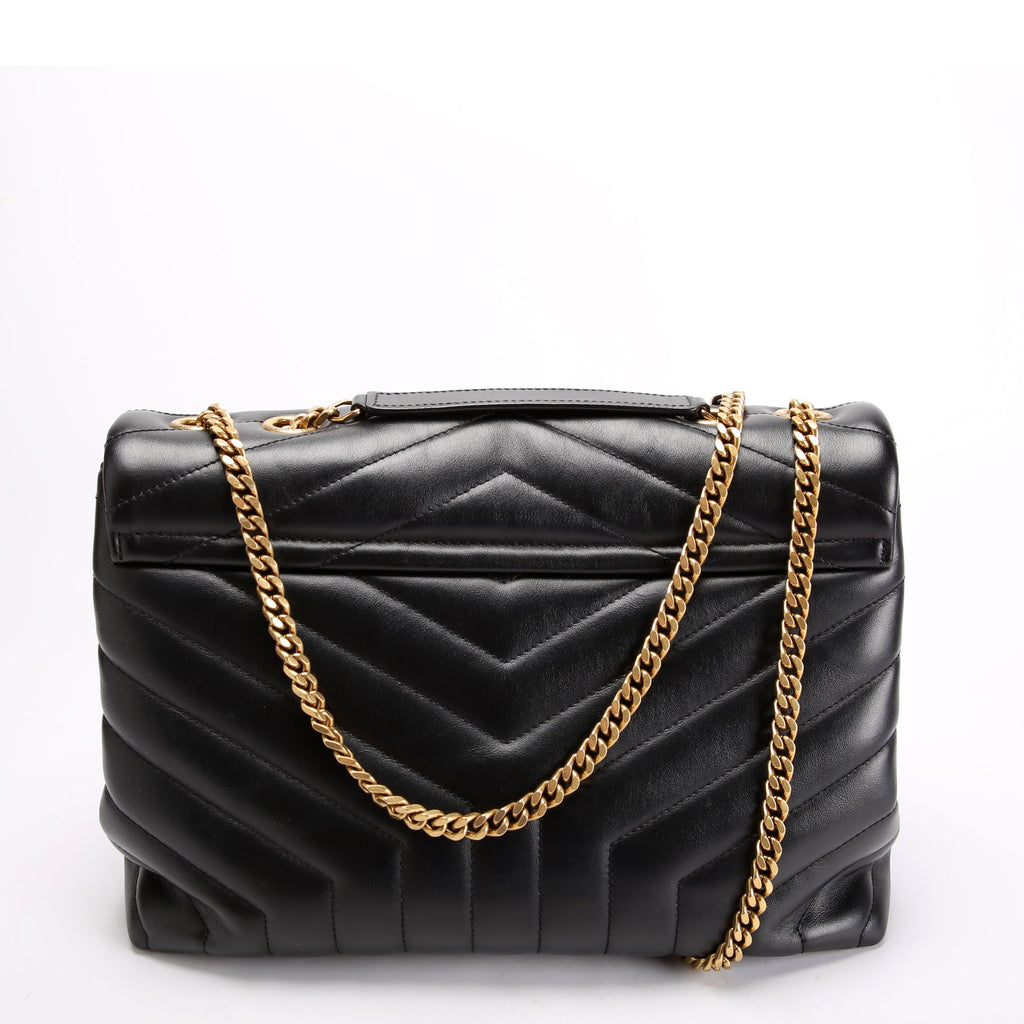 Loulou Medium Quilted Black/Gold