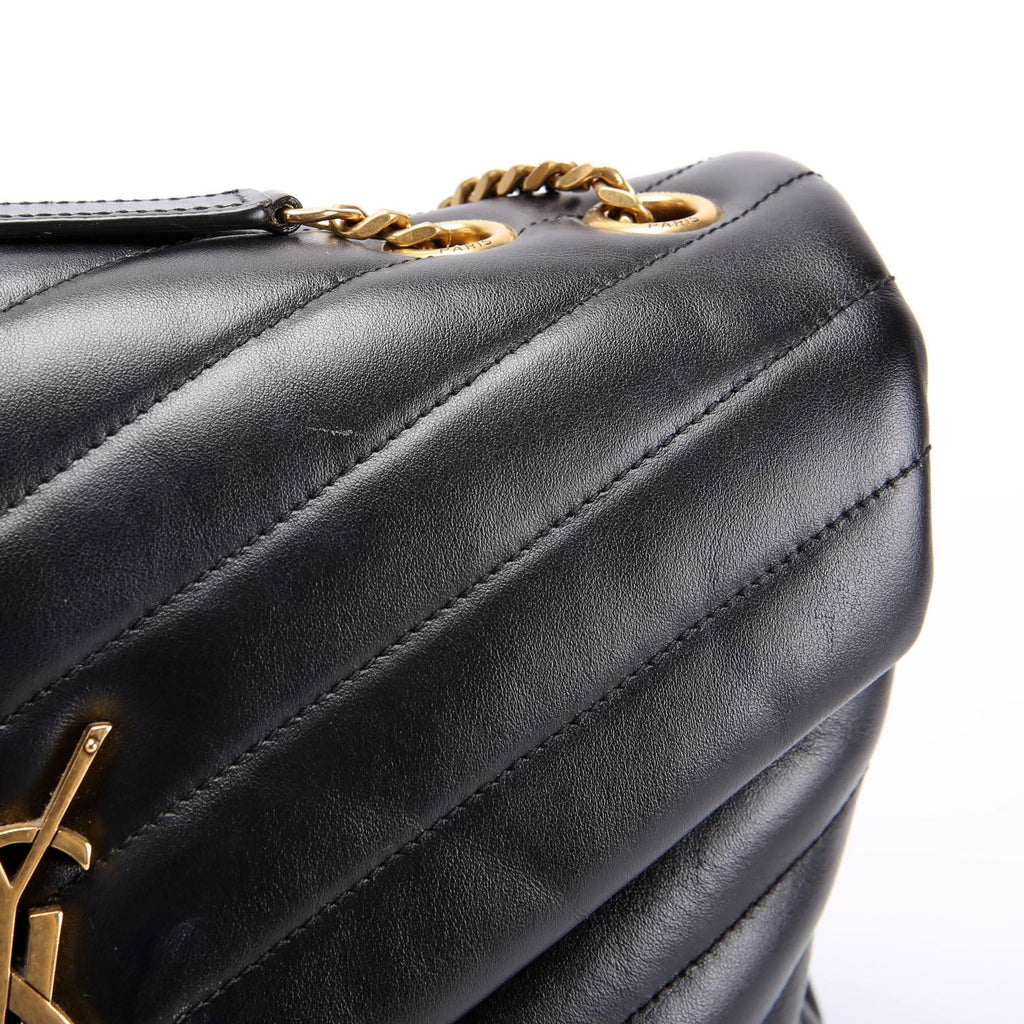 Loulou Medium Quilted Black/Gold
