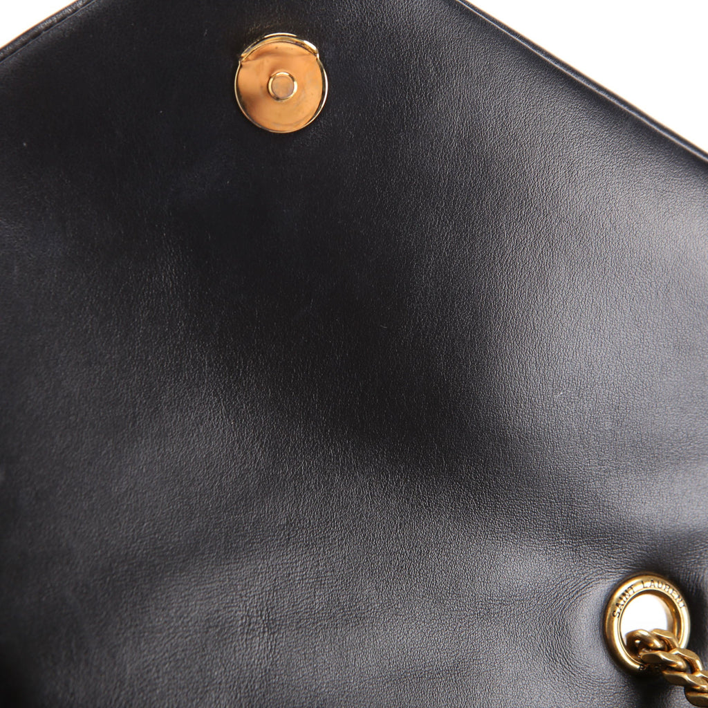 Loulou Medium Quilted Black/Gold