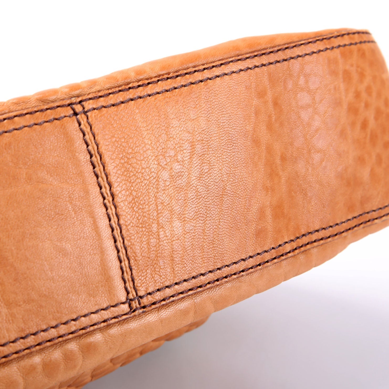 8BN165 B Bag Leather Embroidered Brown
