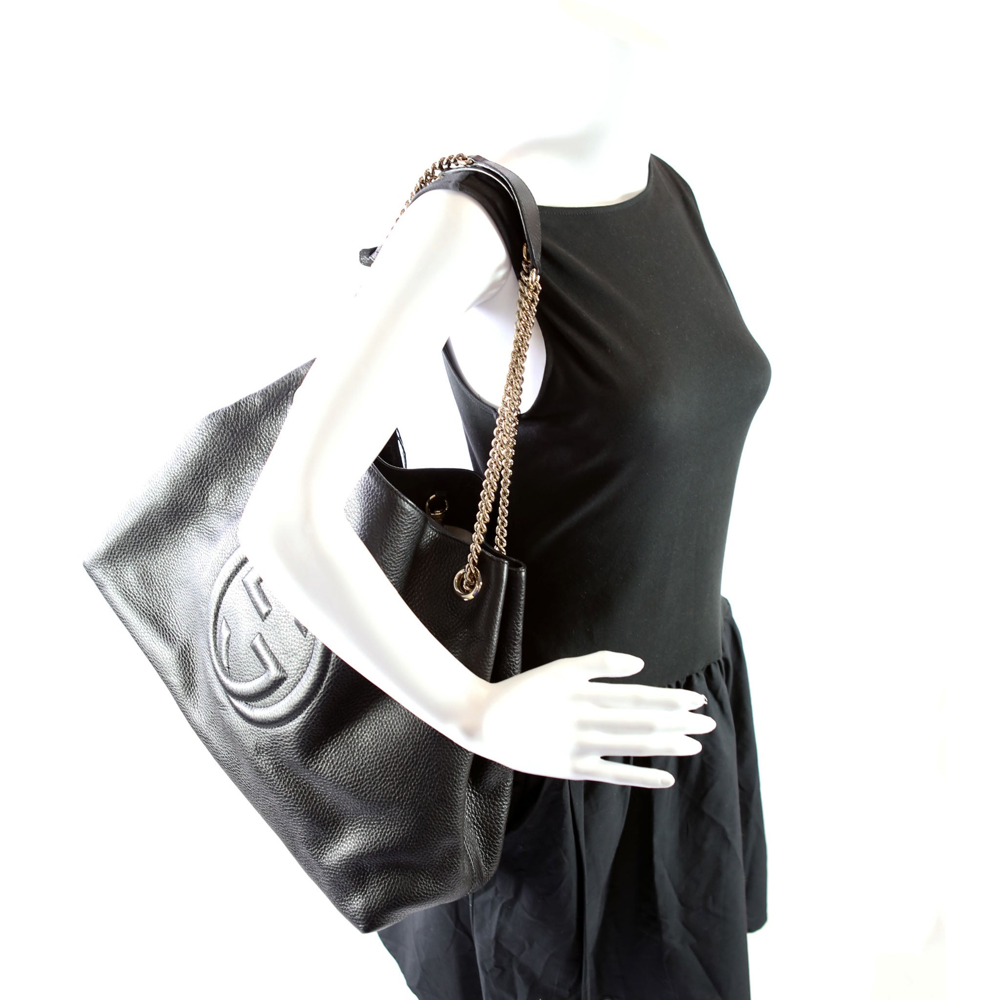 310306 Soho Leather Shoulder Large Black