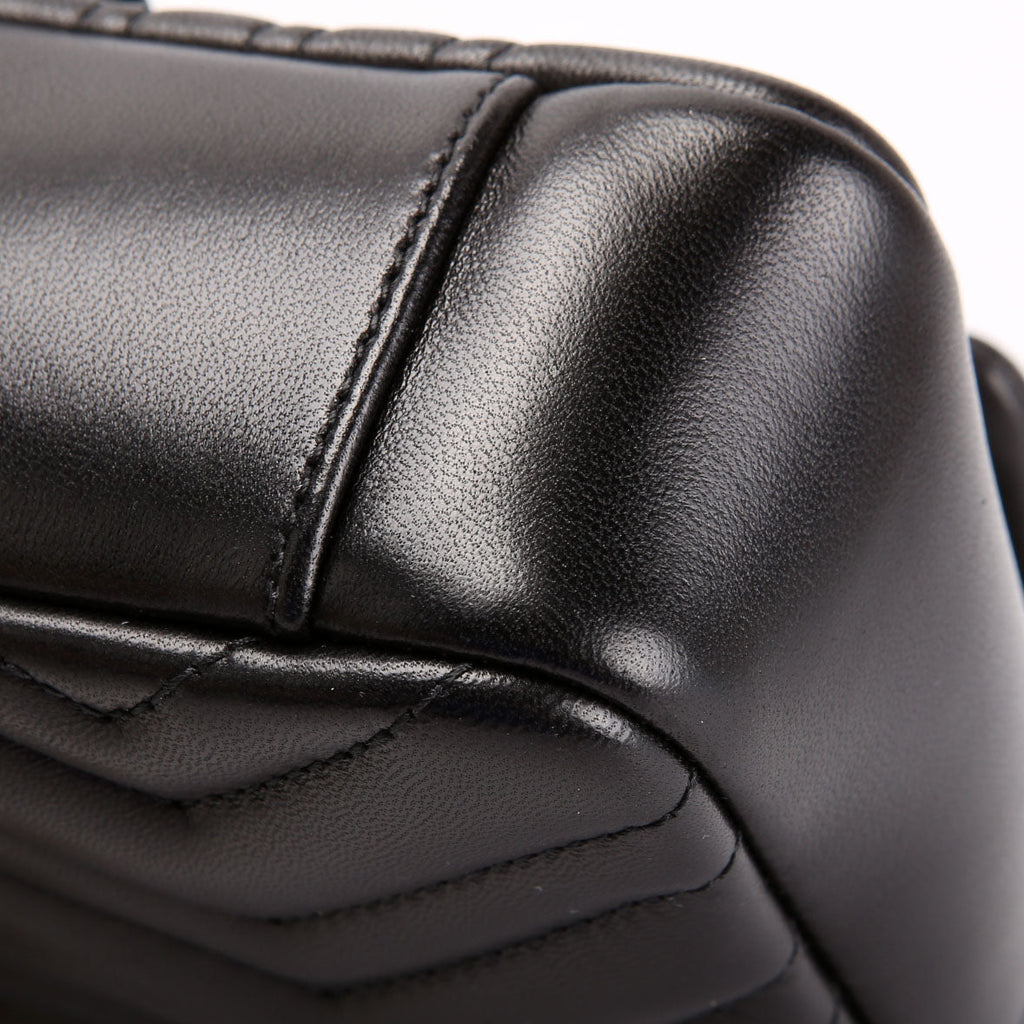 837280 GG Marmont Leather Small Shoulder Flap Black