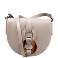 Darryl Leather Small Saddle Crossbody Taupe