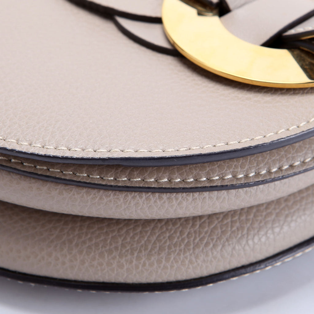 Darryl Leather Small Saddle Crossbody Taupe