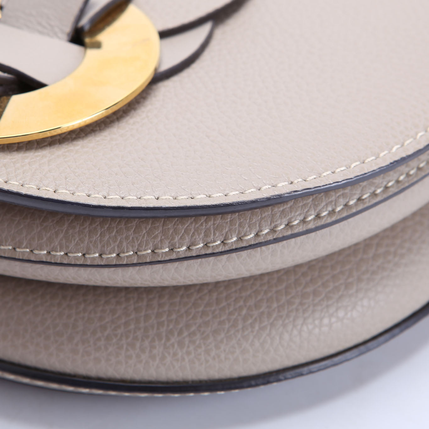 Darryl Leather Small Saddle Crossbody Taupe