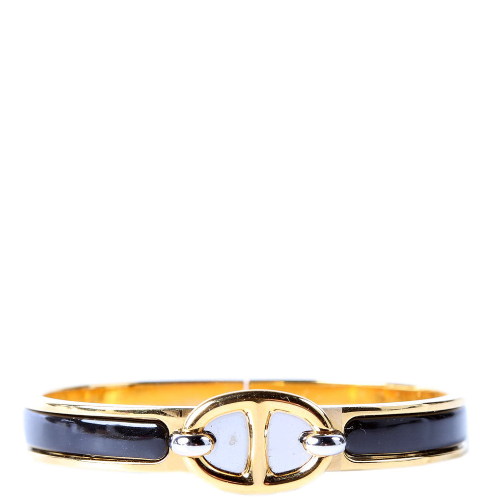 Chaine D'Ancre Enamel Bangle Bracelet Gold/Black