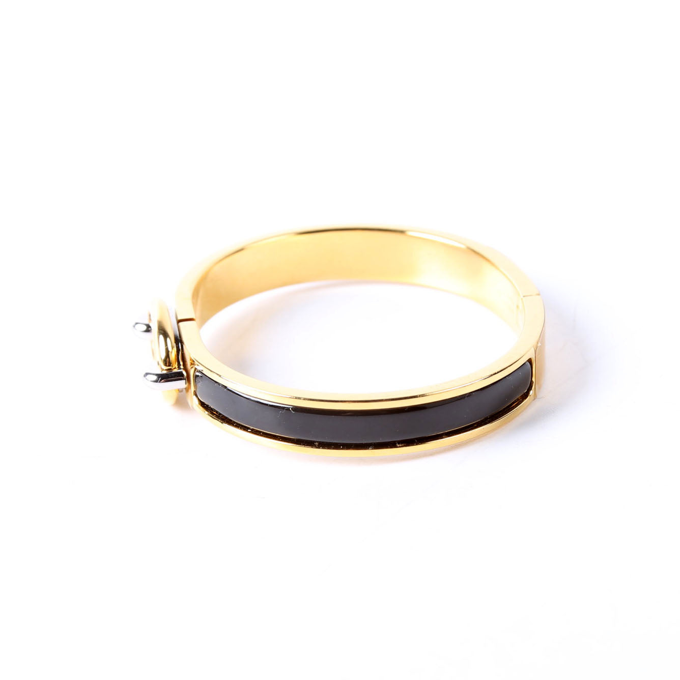 Chaine D'Ancre Enamel Bangle Bracelet Gold/Black