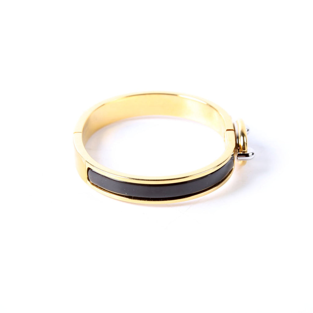 Chaine D'Ancre Enamel Bangle Bracelet Gold/Black
