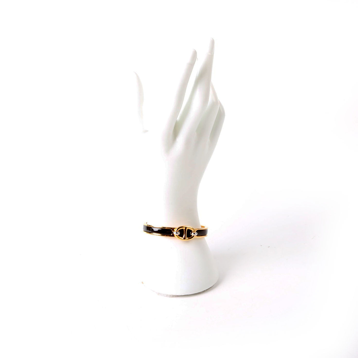 Chaine D'Ancre Enamel Bangle Bracelet Gold/Black