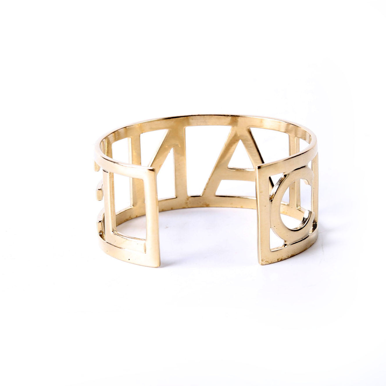 Logo Cutout Cuff Bracelet Gold