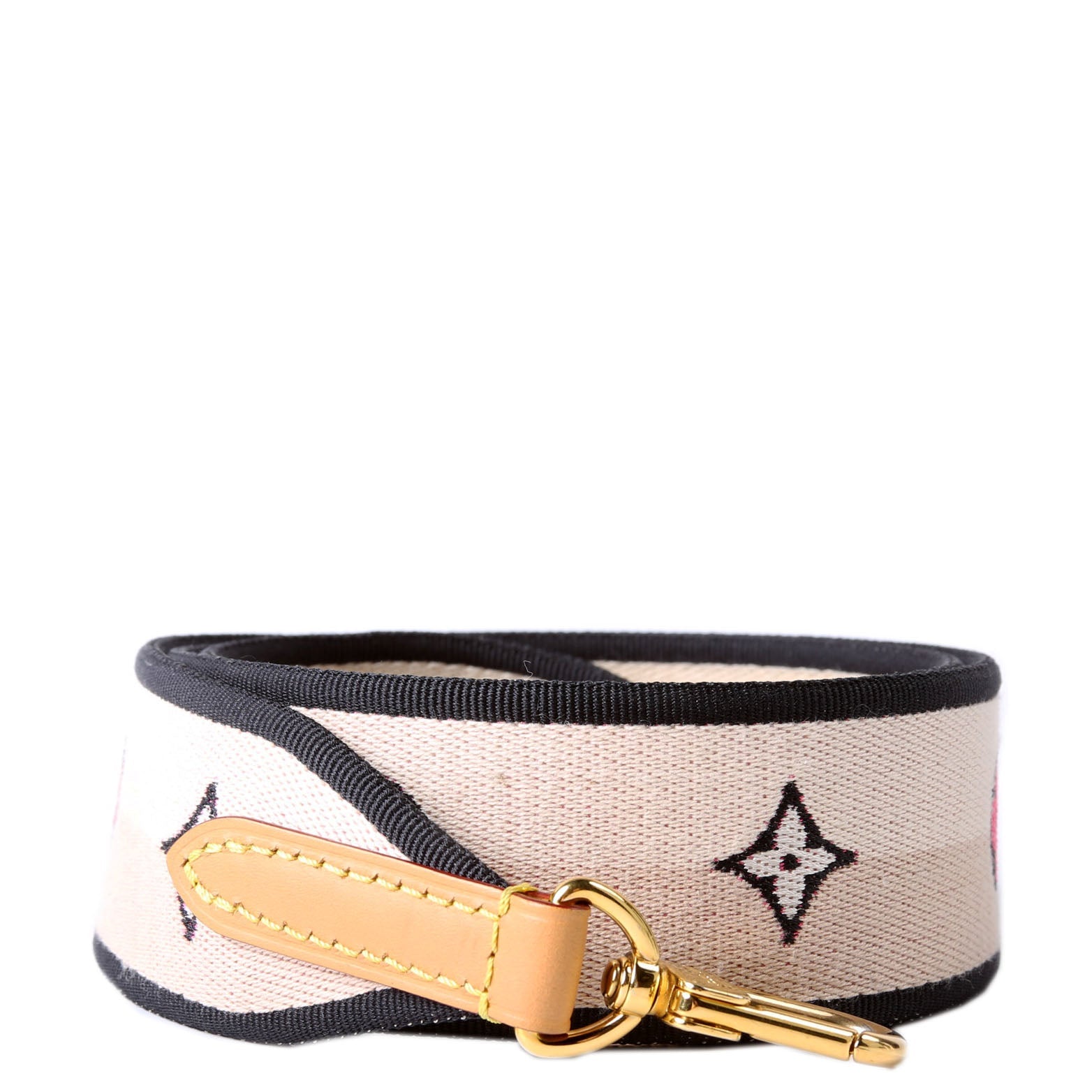 Jacquard Logo Shoulder 45MM Strap Beige/Black