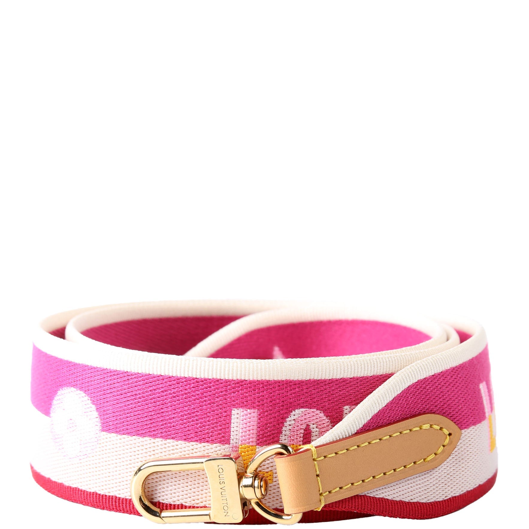 Jacquard Logo Shoulder 45MM Strap Pink/Beige