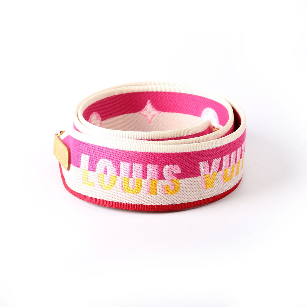 Jacquard Logo Shoulder 45MM Strap Pink/Beige