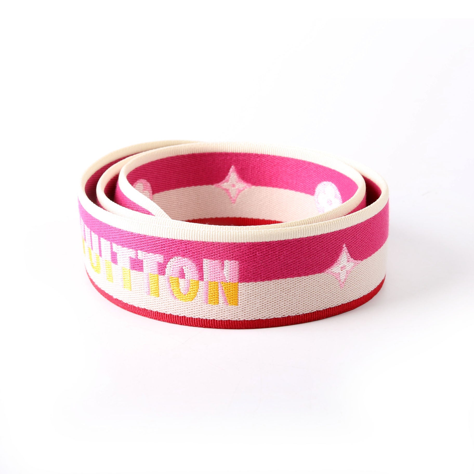 Jacquard Logo Shoulder 45MM Strap Pink/Beige