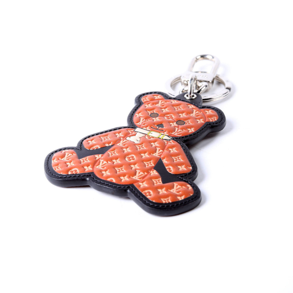 Teddy Bear Key Ring Bag Charm Brown/Black