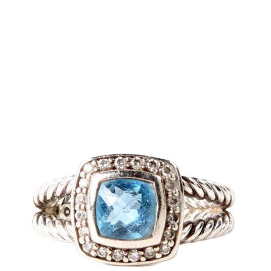 Petite Albion 925/Topaz/Pave Ring Size 6