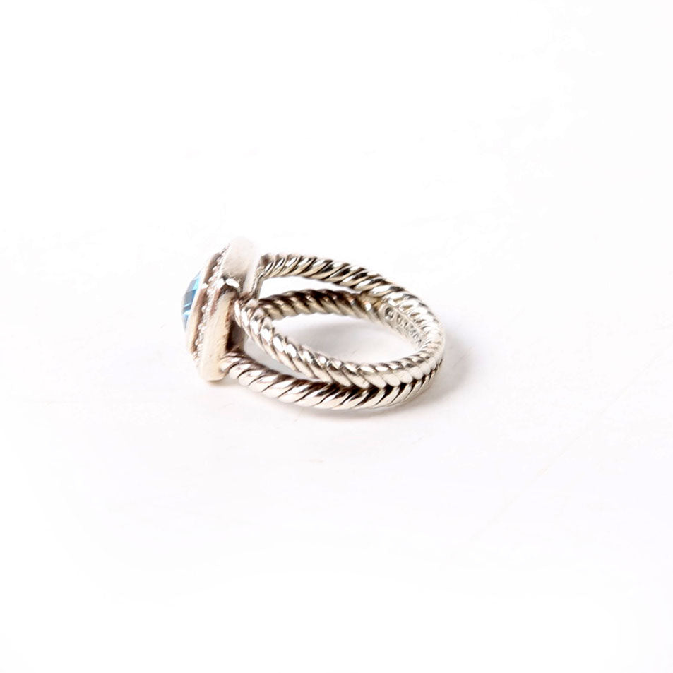 Petite Albion 925/Topaz/Pave Ring Size 6