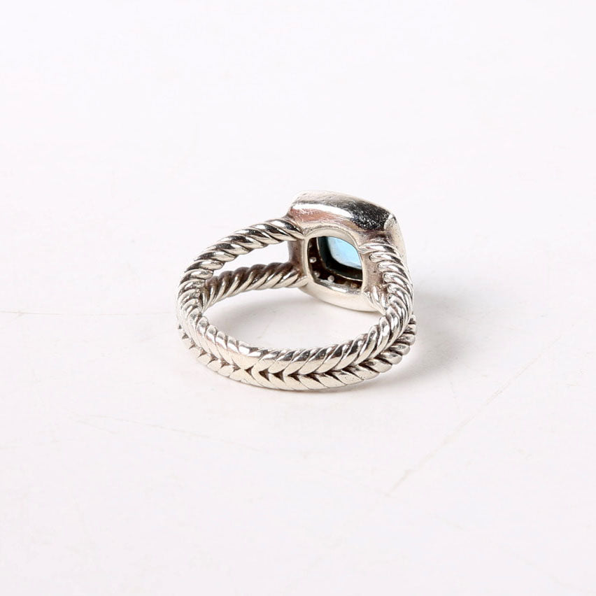 Petite Albion 925/Topaz/Pave Ring Size 6