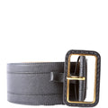 Extra Wide Saffiano Leather Belt Size 90/36 Black