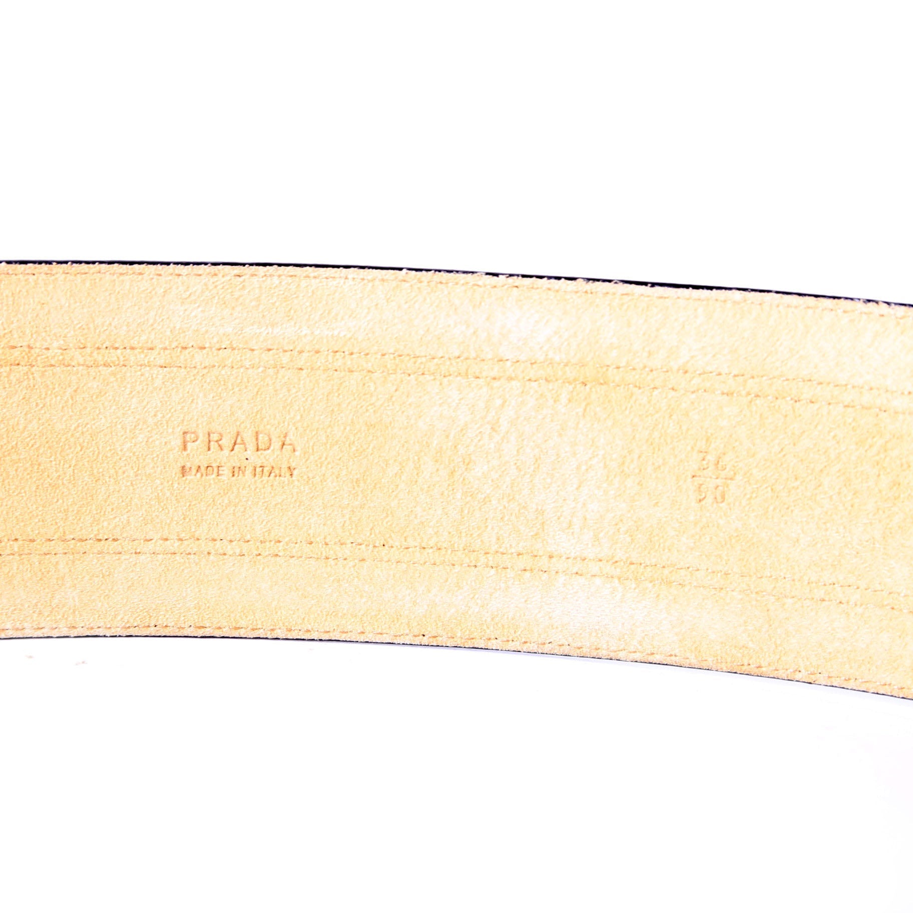 Extra Wide Saffiano Leather Belt Size 90/36 Black