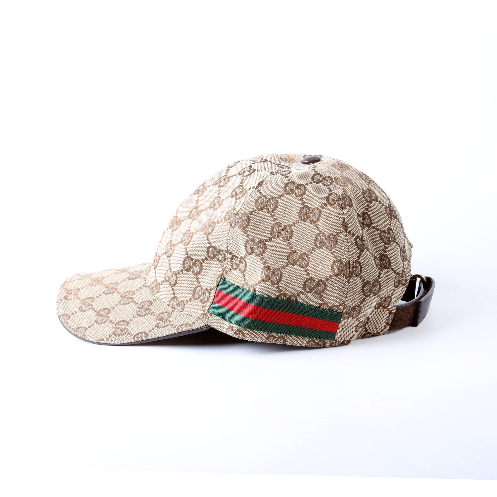 Gucci 200035 GG Canvas Web Hat Size Large Tan