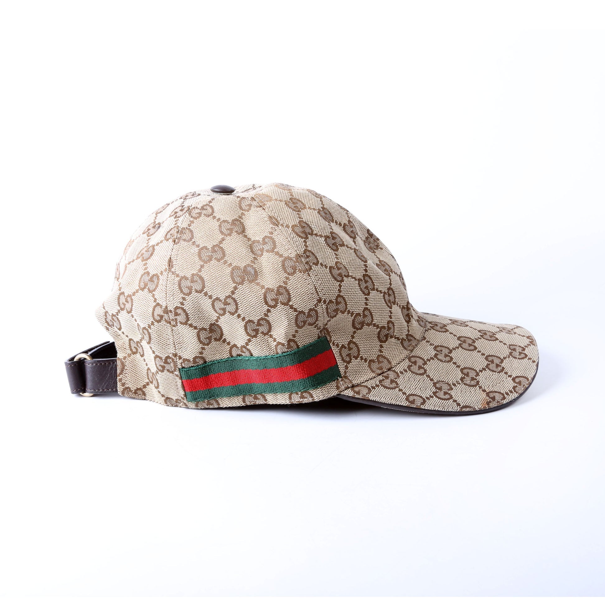 Gucci 200035 GG Canvas Web Hat Size Large Tan