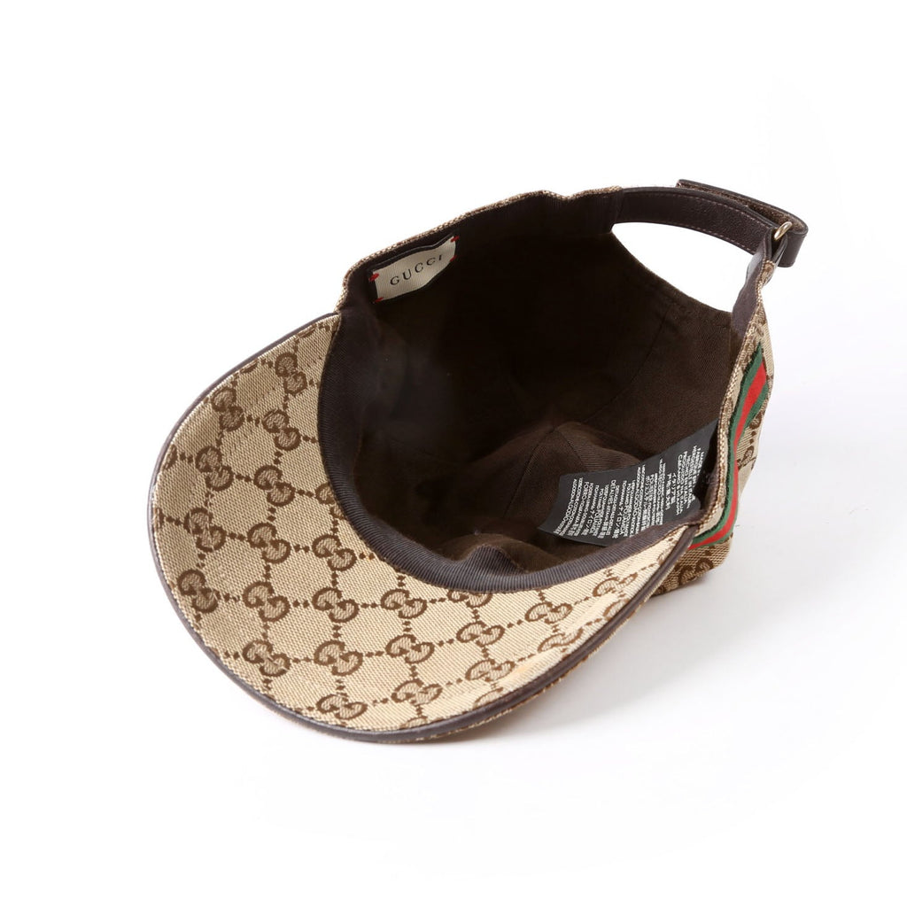 Gucci 200035 GG Canvas Web Hat Size Large Tan