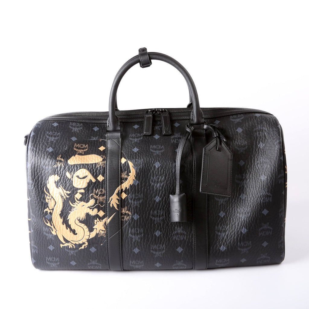 Bape X MCM Lunar New Year Visetos Weekender Medium Black/Gold