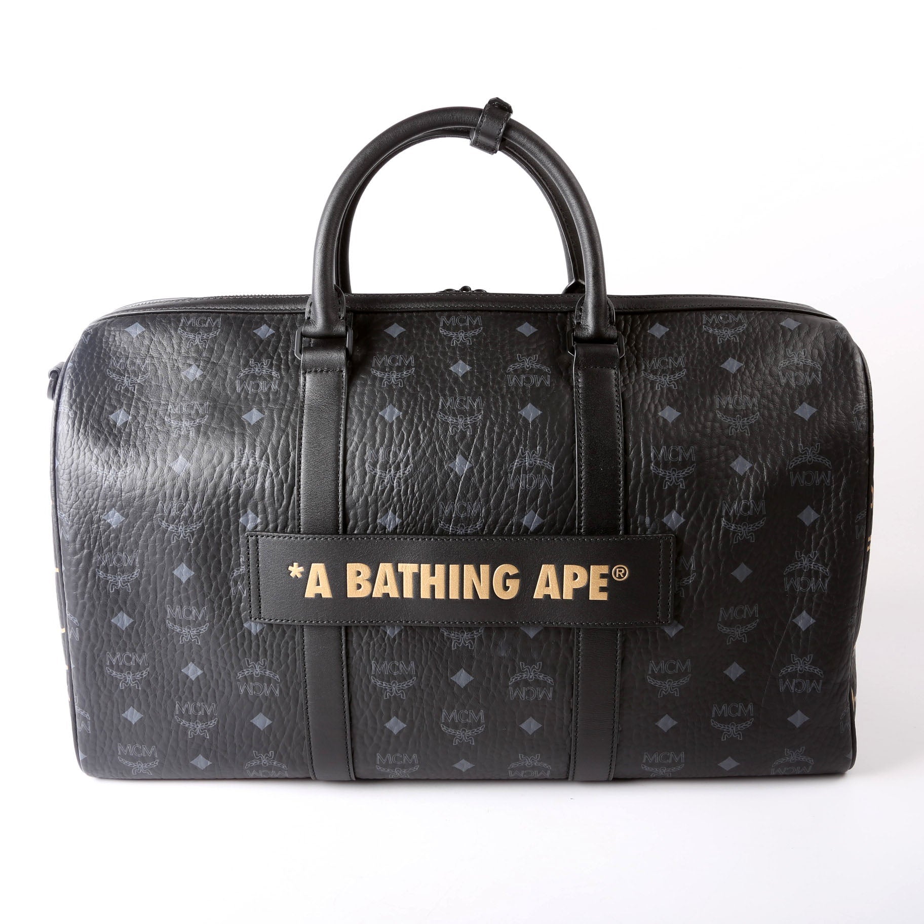 Bape X MCM Lunar New Year Visetos Weekender Medium Black/Gold