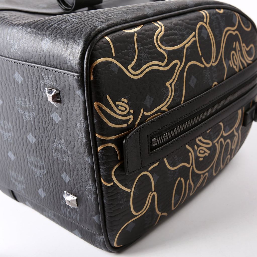 Bape X MCM Lunar New Year Visetos Weekender Medium Black/Gold