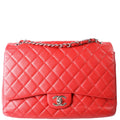 Classic Flap Max Caviar 18M Red