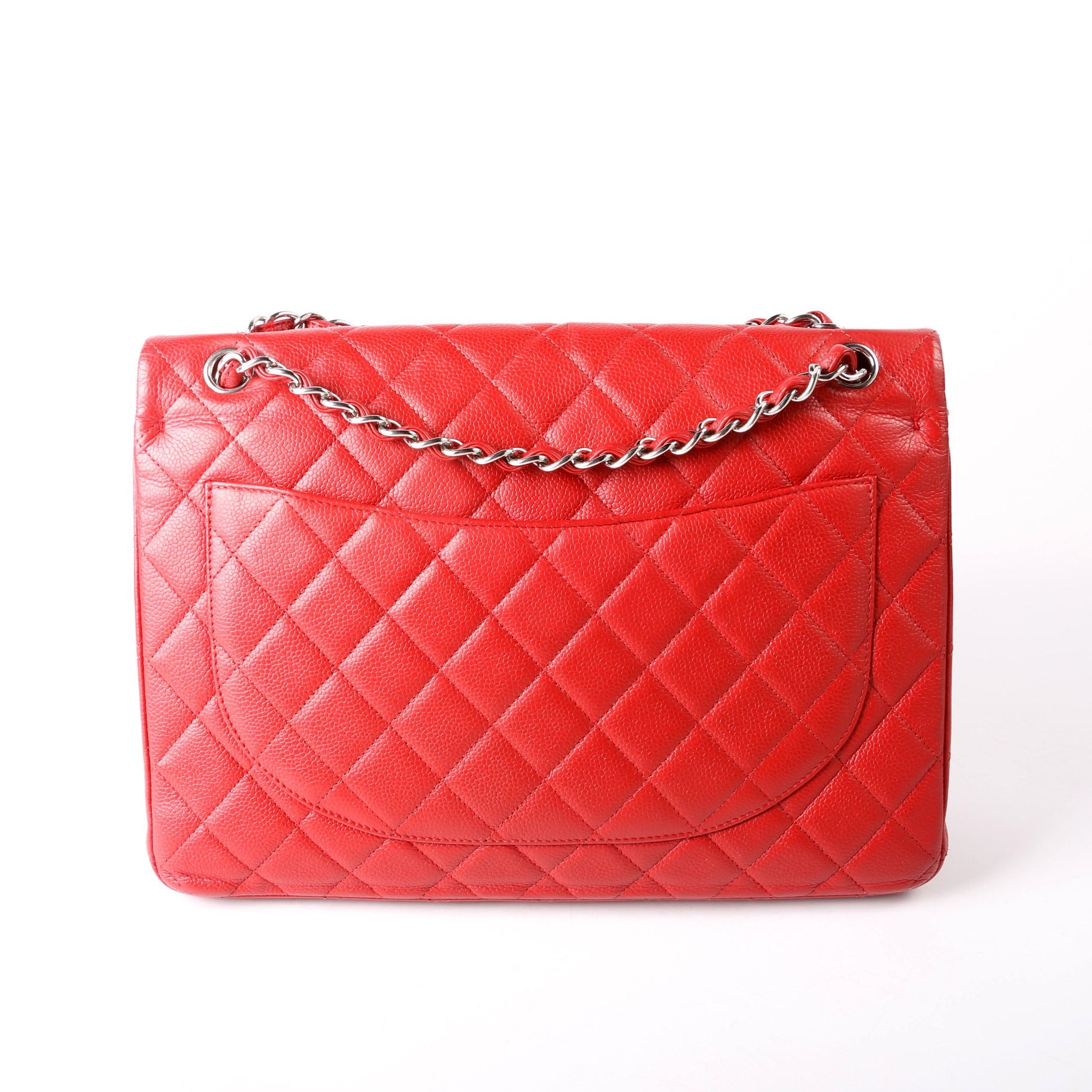 Classic Flap Max Caviar 18M Red