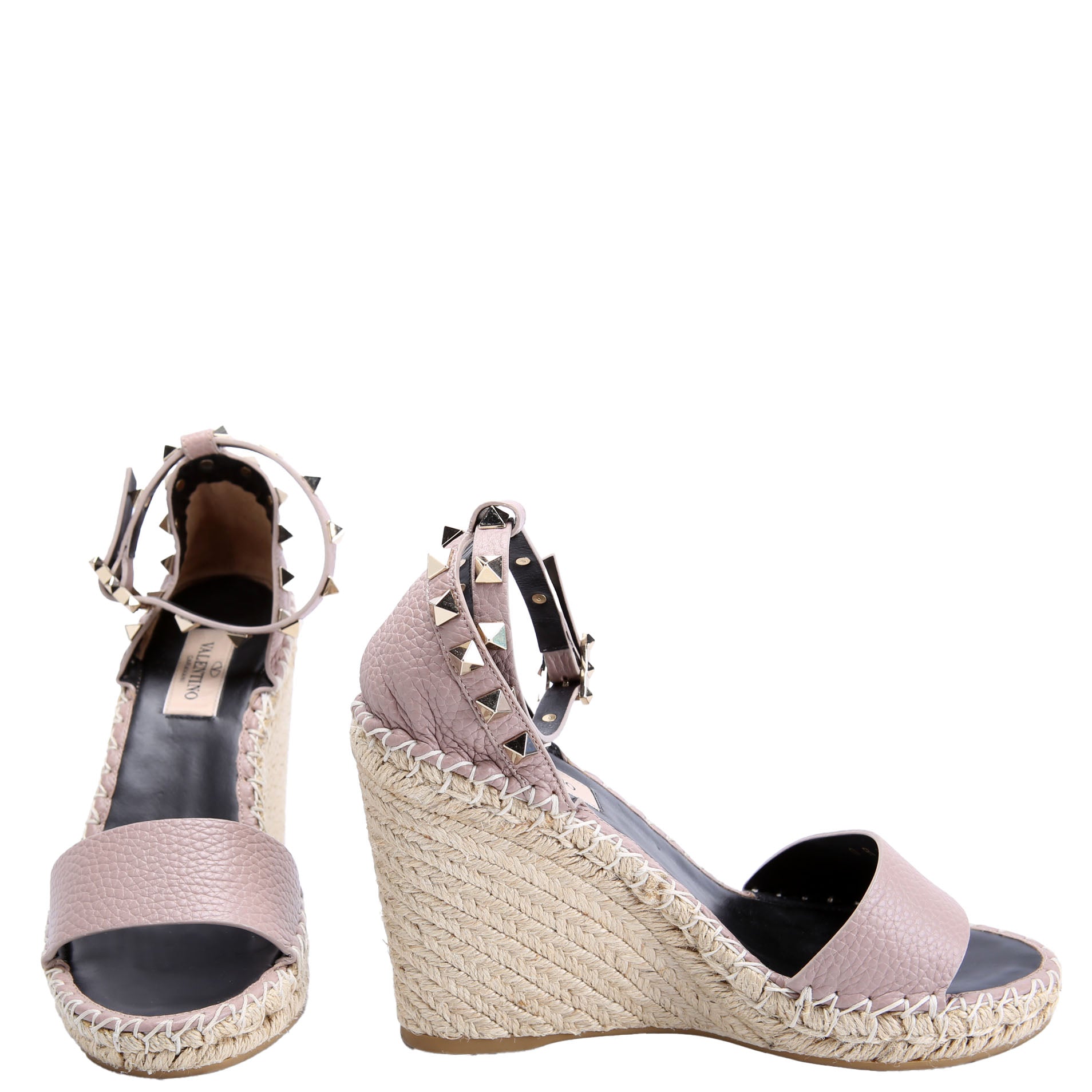 Rockstud Espadrille Wedges Size 36 Taupe