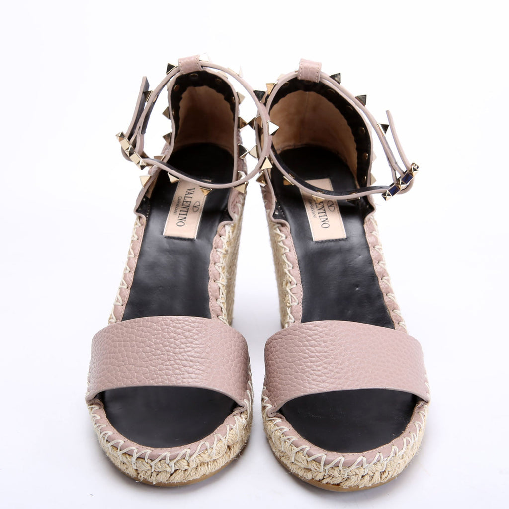 Rockstud Espadrille Wedges Size 36 Taupe
